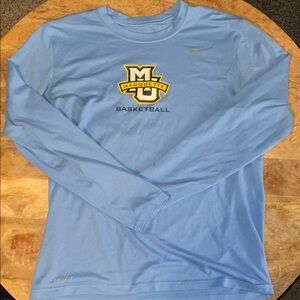 Nike Dri-Fit Marquette Basketball Long Sleeve Shirt - Light Blue